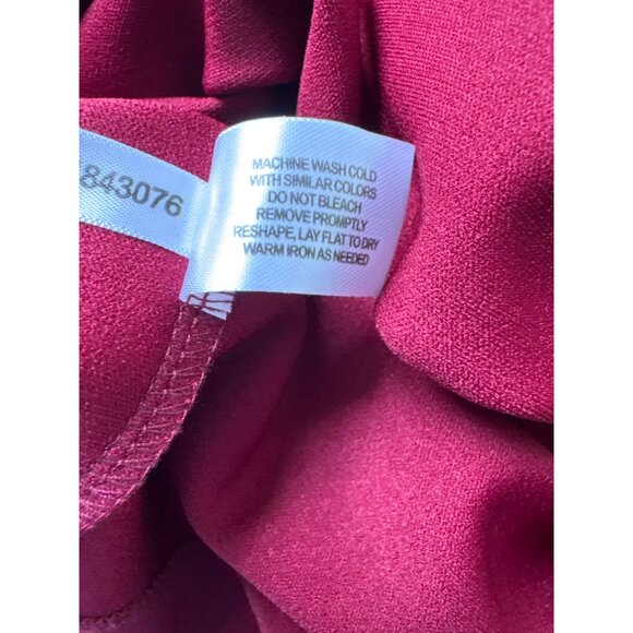 Boston Proper Maroon Mock Neck Knee-Length Shift Dress, Women's Size L - Picture 9 of 9